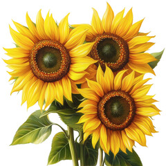 Fototapeta premium Sunflower isolated on transparent background