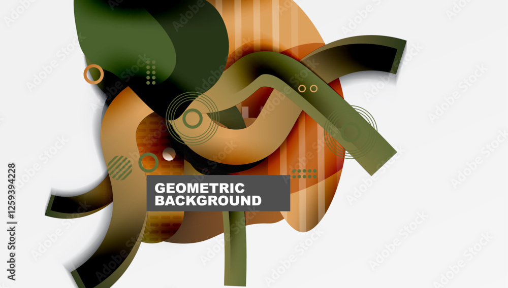 Poster vibrant abstract background overlapping shapes
