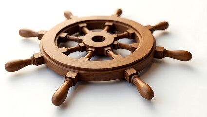 Obraz premium Classic wooden ship wheel - navigation symbol - nautical themed blog post