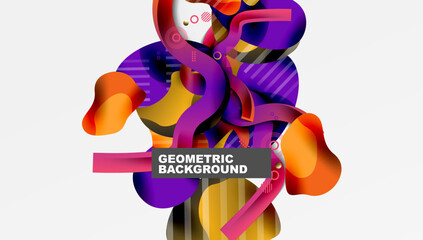 Abstract background - Lines circles and liquid shapes