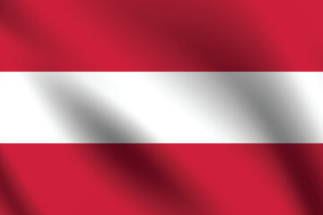 Austria flag official colors and proportion digital vector illustration. Waving flag.