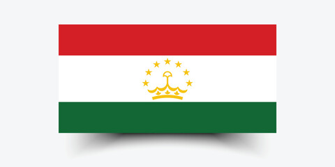Flag of Tajikistan. Tajikistan flag official size and color standards digital vector illustration.