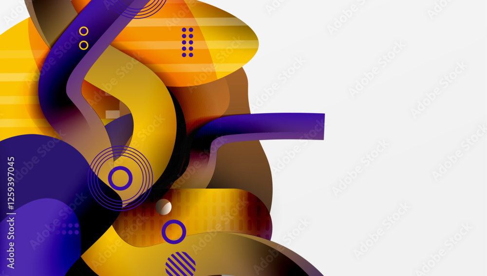 Poster abstract liquid shapes and lines background