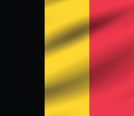 Flag of Belgium. Belgium flag official size and color standards digital vector illustration. Waving flag.