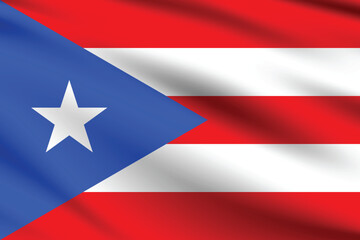 Puerto Rico flag official colors and proportion digital vector illustration. Pleated flag.