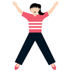 Illustration of People with Smile Expression. Flat Vector Character.