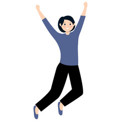 Illustration of People with Smile Expression. Flat Vector Character.