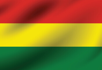 Flag of Bolivia. Bolivia flag official colors and proportion digital vector illustration. Pleated flag.