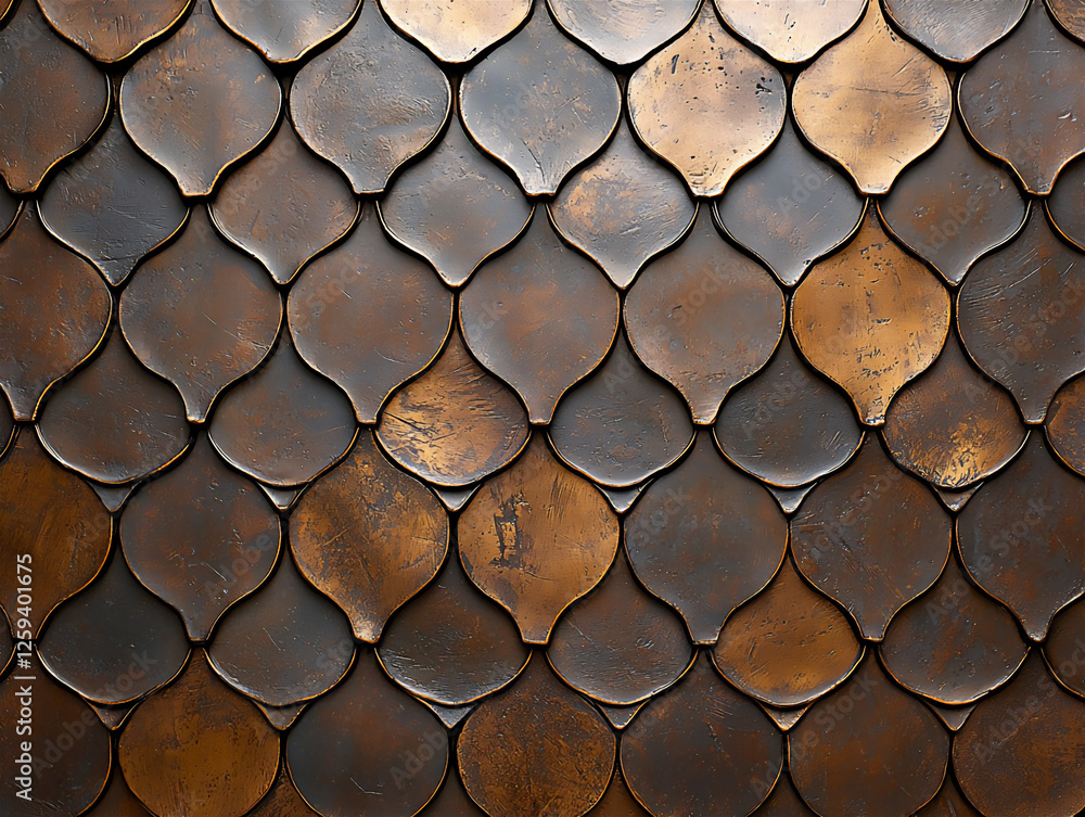 Poster hammered bronze with fine patterns
