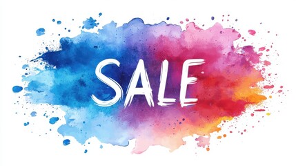 Watercolor sale banner featuring vibrant colors and bold sale text for promotional purposes