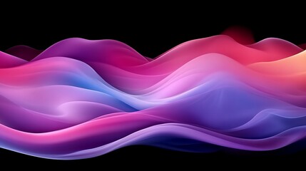 Abstract Colorful Waves Flowing Dynamically Across Dark Background