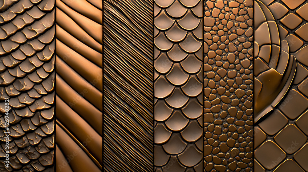 Poster hammered bronze with unique patterns