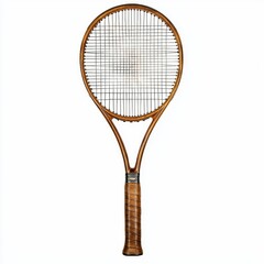 Vintage Wooden Tennis Racket with Natural Finish and Classic Design for Sports and Recreation Photography