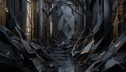 Abstract Futuristic Architectural Corridor