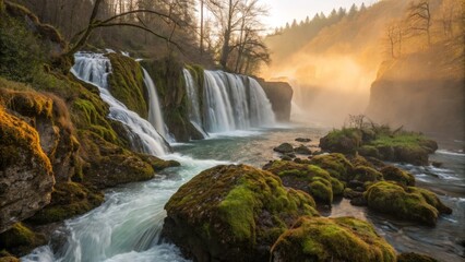 Naklejka premium Weaving Light: Long Exposure Photography of Herringbone Pattern in Nature's Embrace