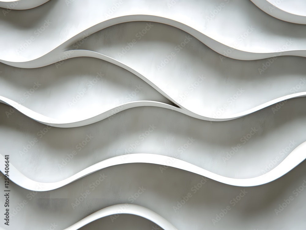 Poster abstract architecture design with elegant white wavy lines and smooth texture