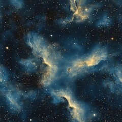 Fototapeta premium Stunning Deep Space Nebula with Stars and Cosmic Dust in Dark Background