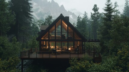 Serene Secluded Mountain Retreat Surrounded by Lush Nature