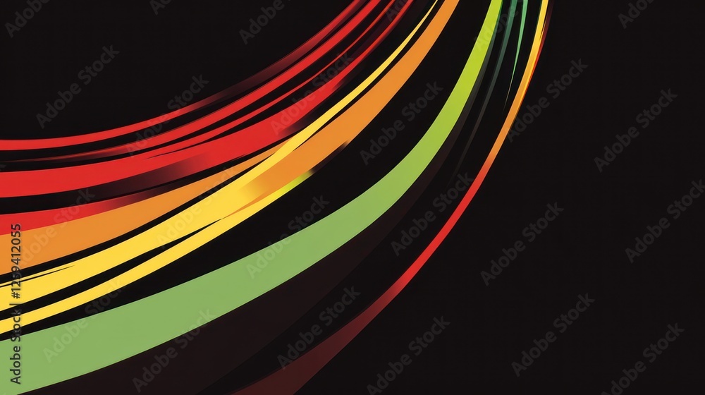 Aufkleber abstract colorful wave design with vibrant lines on a dark background