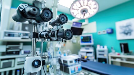 Fototapeta premium Robotic surgery system in modern operating room