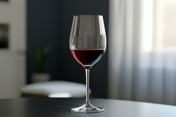       There is a glass of wine sitting on a table with a plate of food