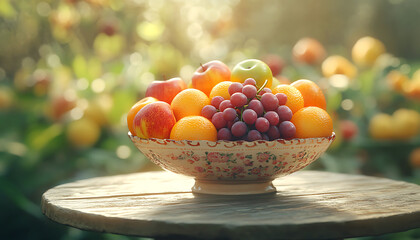 Naklejka premium A white bowl containing green grapes 
