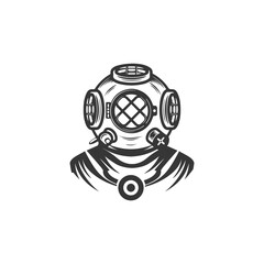 old diving helmet logo