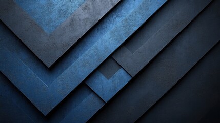 Blue background with arrow shapes for design, banner template. White space in the center of the page for text. Geometric abstract wallpaper.