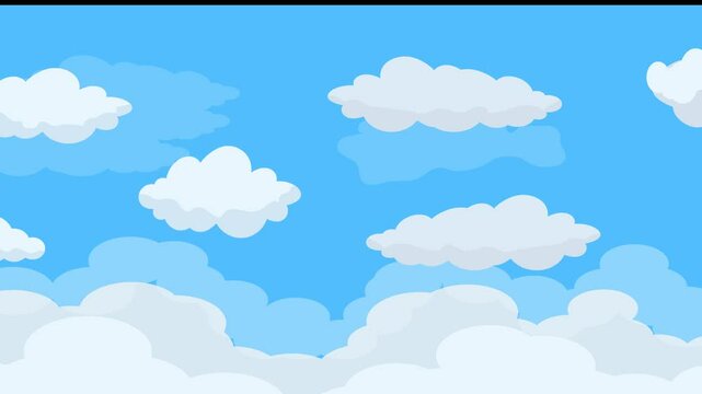 Blue sky animated background with clouds moving right to left
