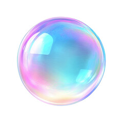 Colorful Soap Bubble Floating in Bright Light with Iridescent Glow