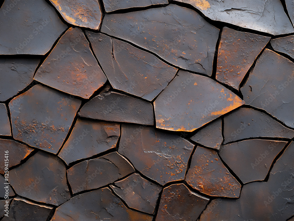 Poster hammered iron with deep rust