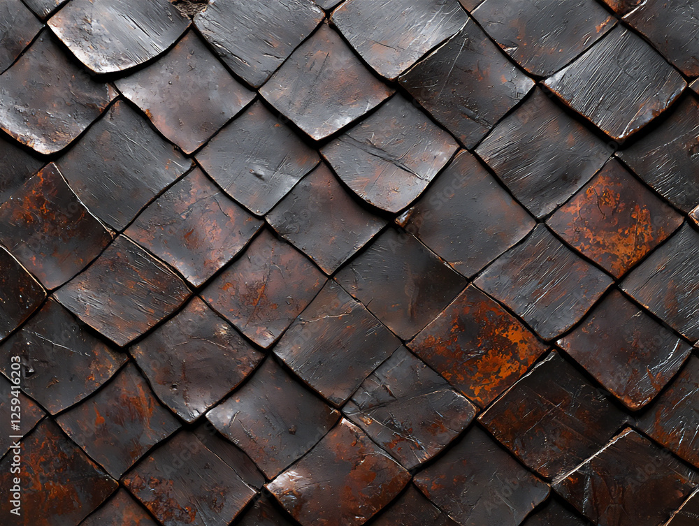 Poster hammered iron with organic rust patterns