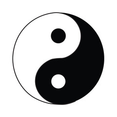 Yin Yang Taoism Chinese Religion Symbol Isolated Vector Illustration