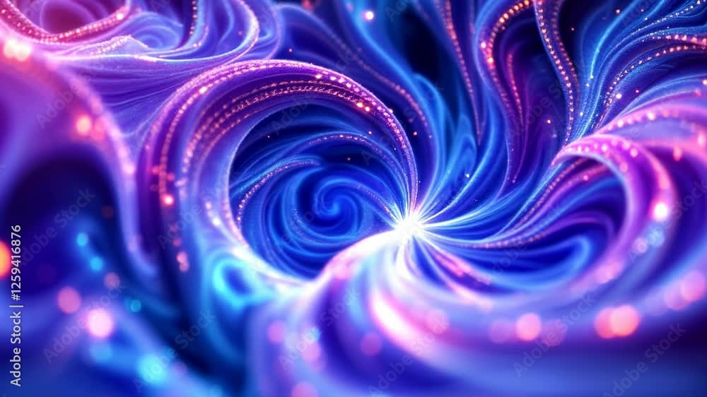 Poster vibrant neon swirls create hypnotic dynamic patterns in abstract motion