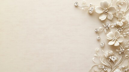Elegant Cream Floral Design with Silver Accents