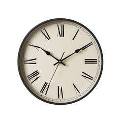 Elegant Minimalist Round Wall Clock with Roman Numerals and Black Frame
