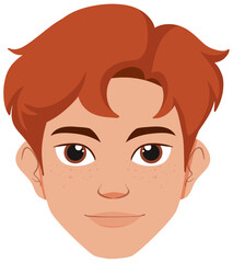 Smiling Red-Haired Boy Illustration