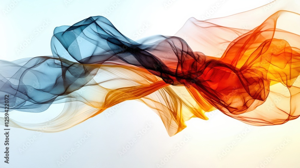 Aufkleber abstract flowing energy with soft light patterns on a gradient canvas