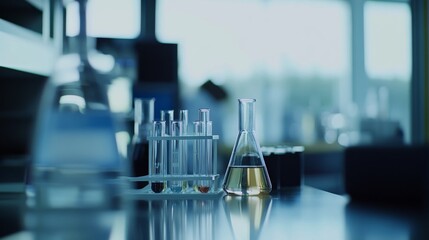 Detailed view of a modern laboratory. Featuring scientists conducting experiments. Emphasizing innovation and research. Ideal for science and technology publications.