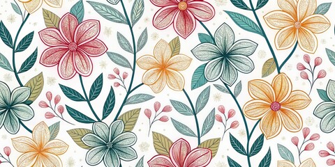 Obraz premium Minimalist Flower Line Art, Surreal Floral Design, Modern Botanical Illustration, Abstract Flower Outline