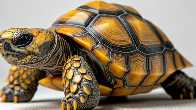 Close-up of a vibrant tortoise showcasing its intricate shell patterns