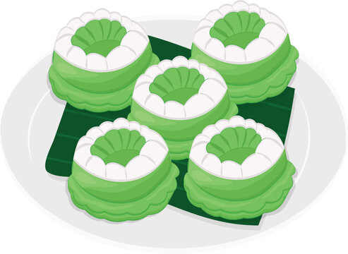 Kuih puteri ayu Malaysian traditional food vector illustration 