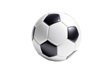 Traditional soccer ball withand white pentagonal panels, isolated on a white background. Sports equipment concept. Ai generative