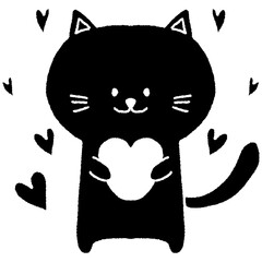 Cute hearts hand drawn illustration 