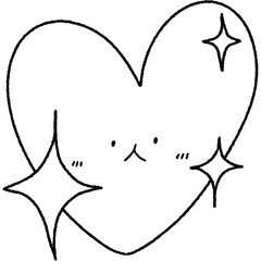 Cute hearts hand drawn illustration 