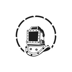 logo vector for old diving helmet 