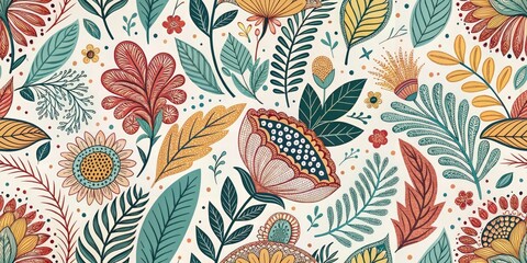 Panoramic Abstract Organic Repeating Pattern Wallpaper Background - Seamless Design Illustration