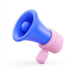 A colorful toy horn featuring a blue bell and pink base, suitable for children"s playtime and celebrations.