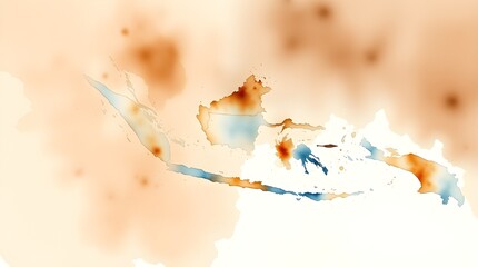 Naklejka premium Abstract Watercolor Map of Indonesia
