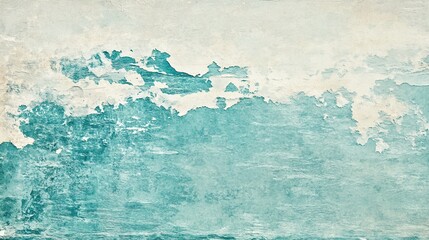 Obraz premium Abstract Teal and White Textured Wall Art